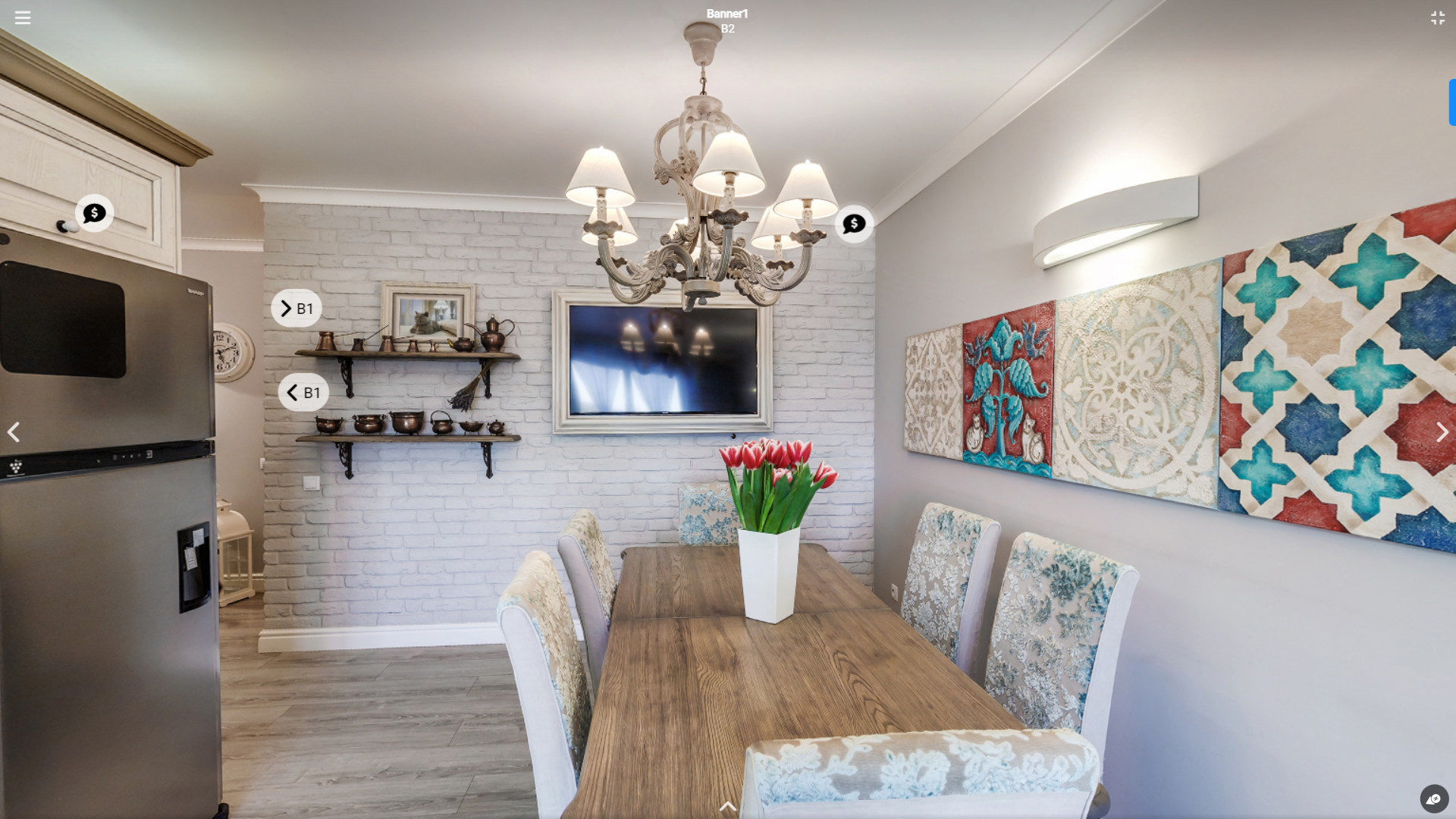 Virtual walkthrough of a luxury dining room interiors